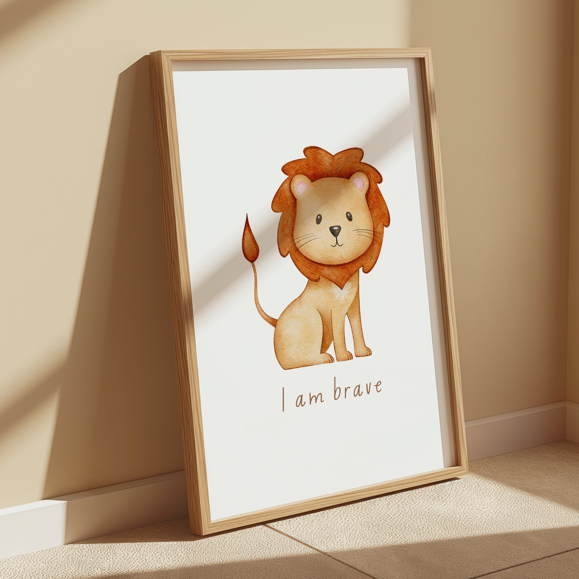 Premium Poster of Cute Illustrated Lion Artwork with Inspirational Quote Posters