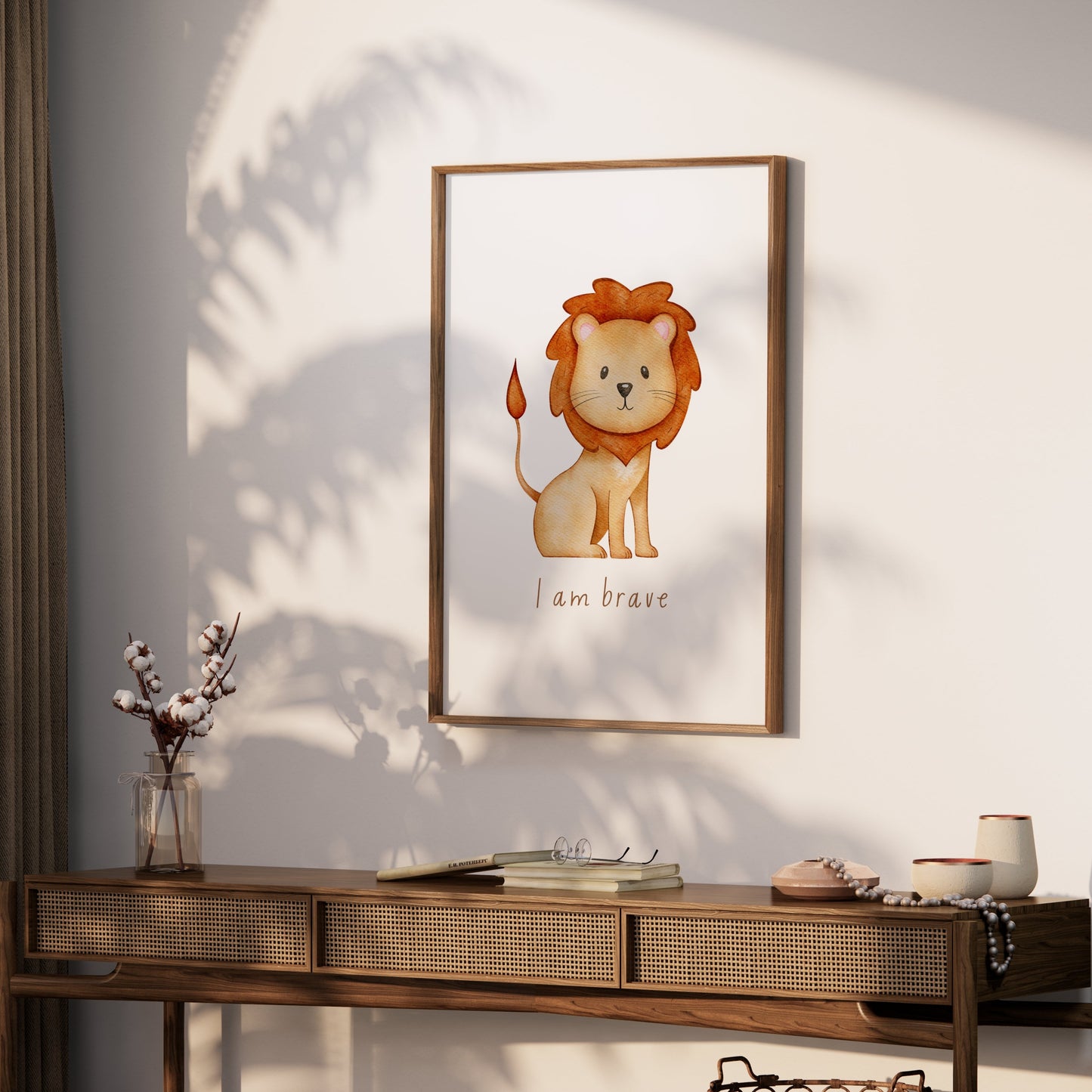 Premium Poster of Cute Illustrated Lion Artwork with Inspirational Quote Posters