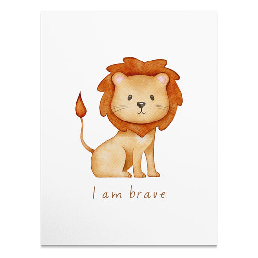 Premium Poster of Cute Illustrated Lion Artwork with Inspirational Quote Posters