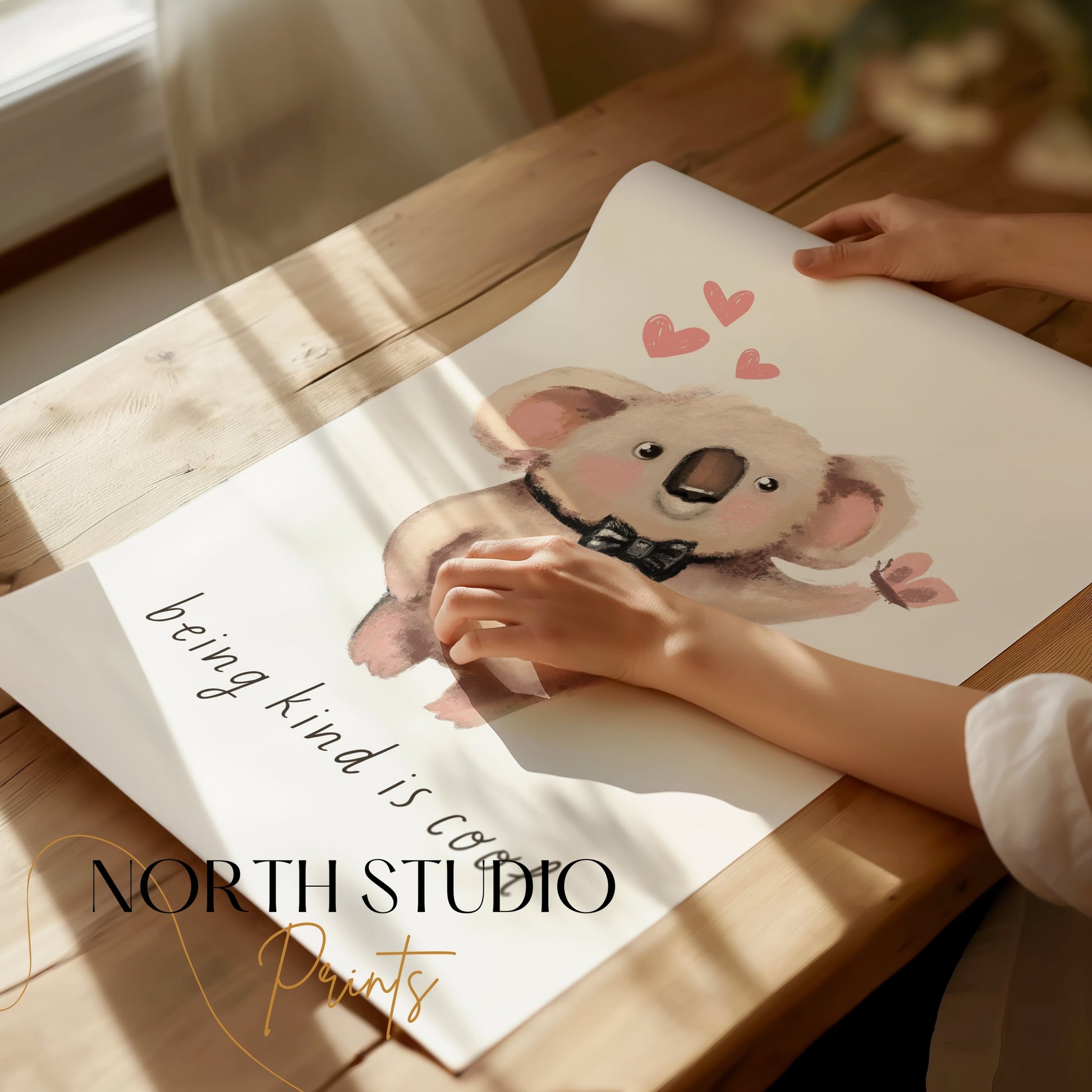 Premium Poster of Cute Koala Character with a Bowtie Wall Art Posters