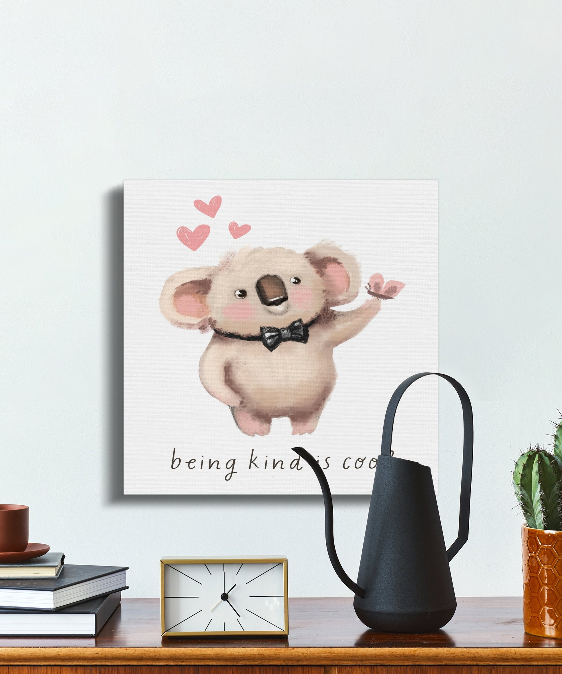Premium Poster of Cute Koala with Bowtie Quote Nursery Canvas Wraps