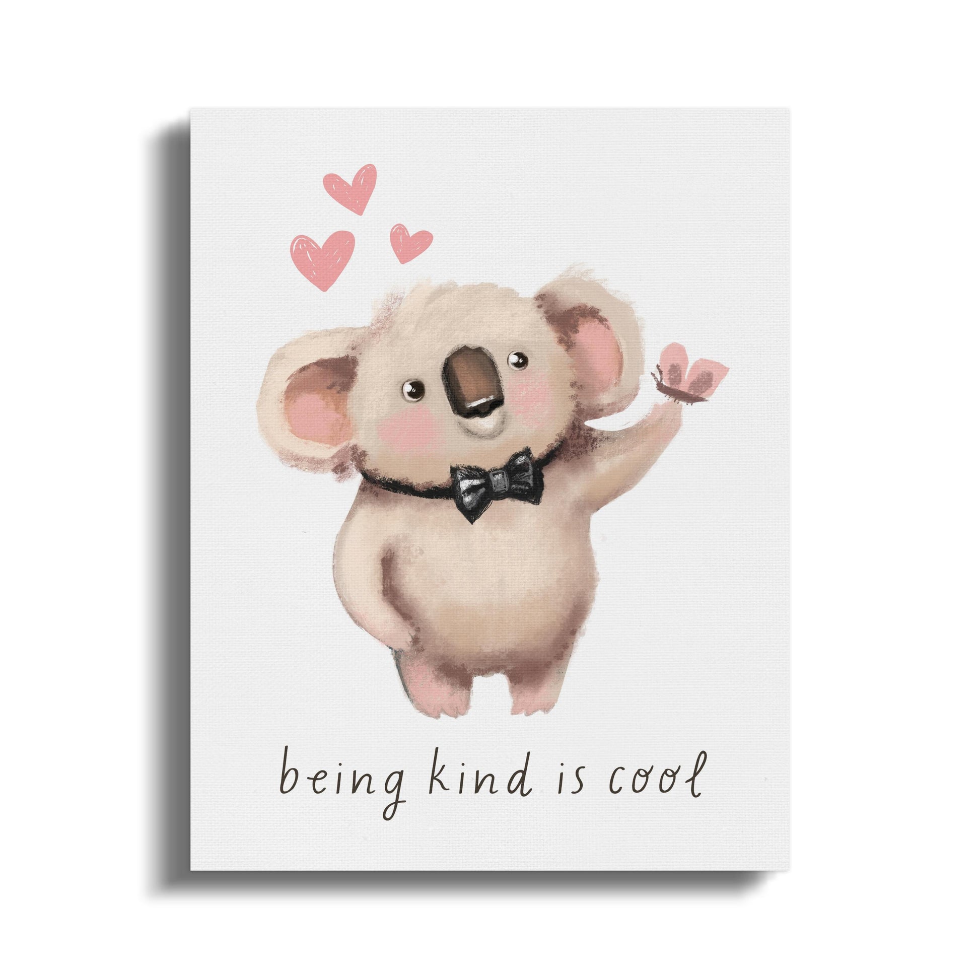 Premium Poster of Cute Koala with Bowtie Quote Nursery Canvas Wraps