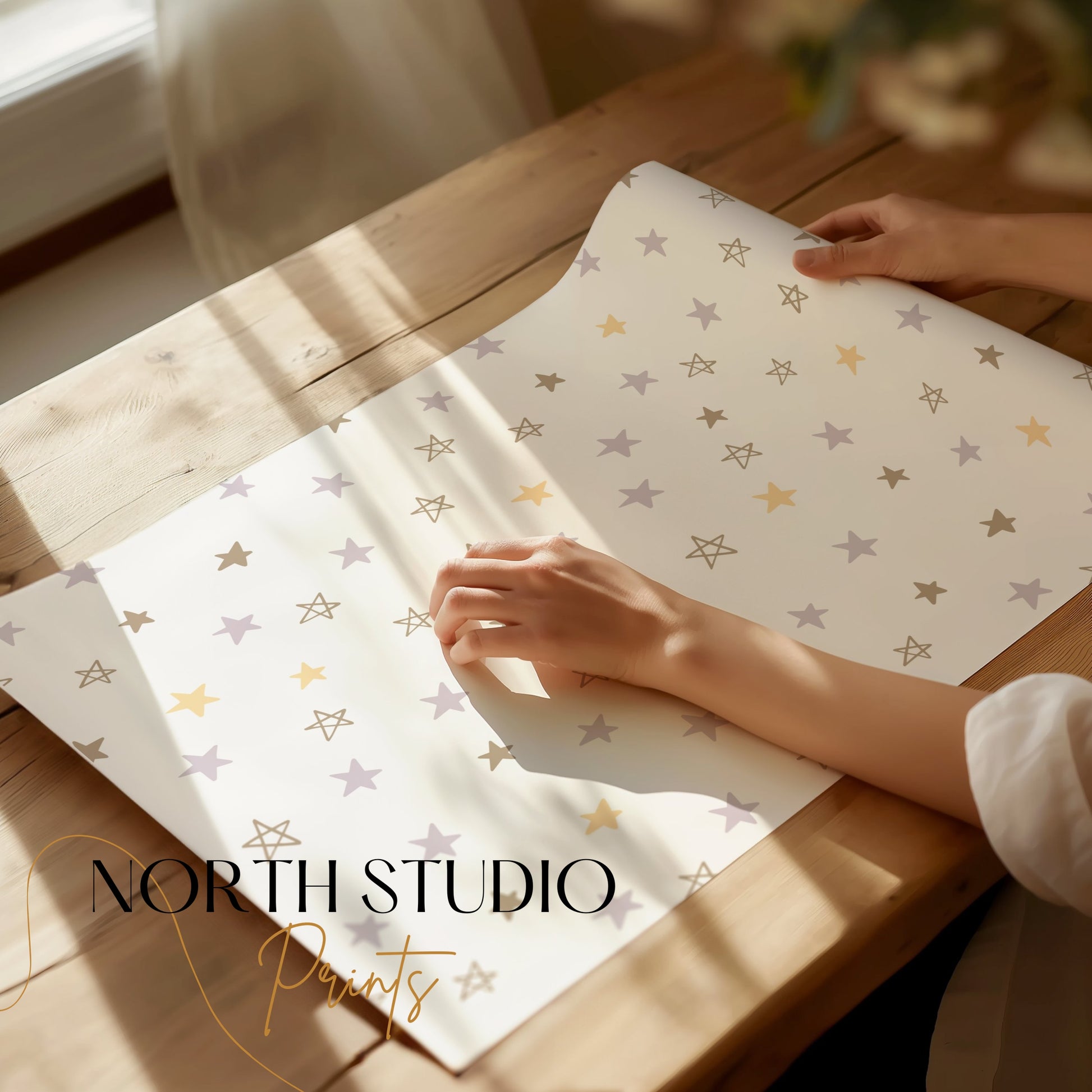 Premium Poster of Cute Pastel Stars Pattern for Stylish Posters