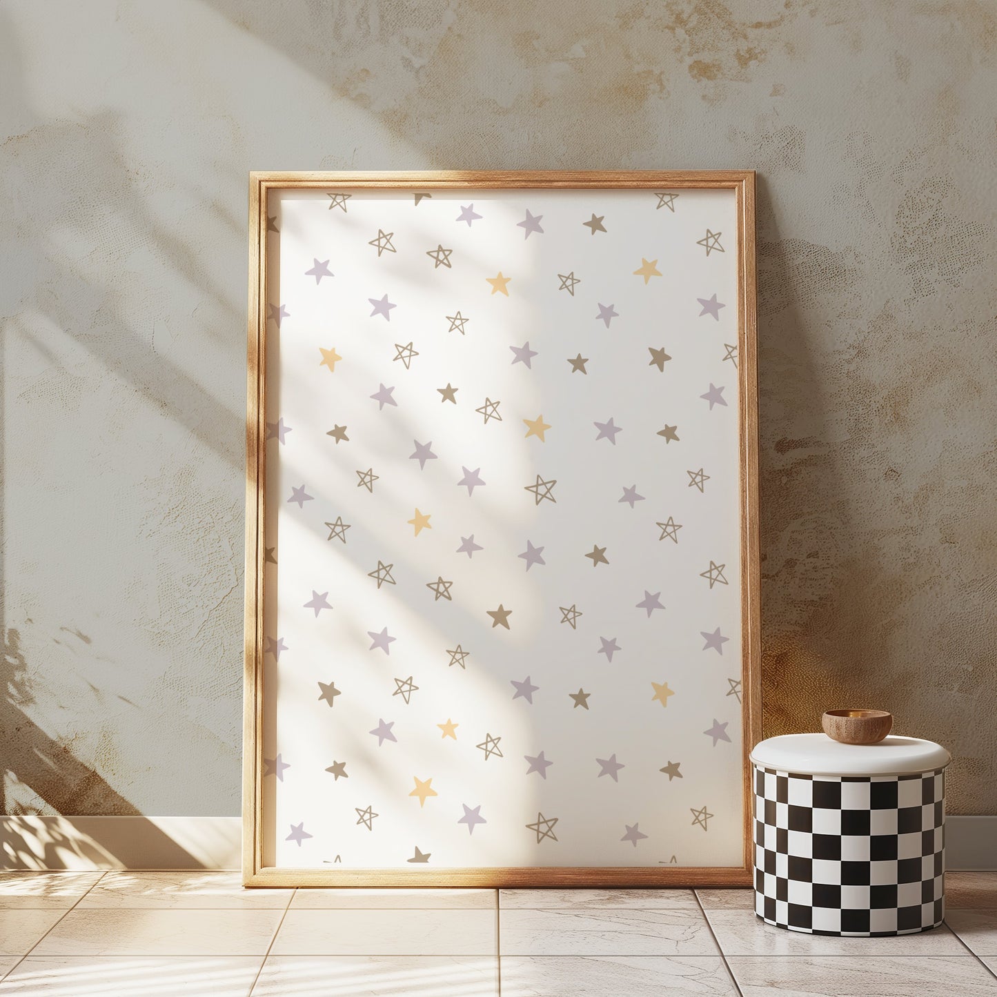 Premium Poster of Cute Pastel Stars Pattern for Stylish Posters