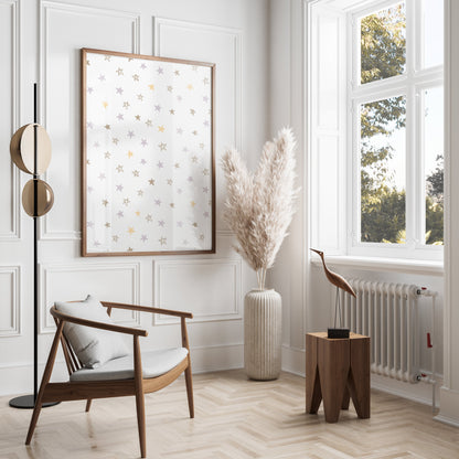 Premium Poster of Cute Pastel Stars Pattern for Stylish Posters