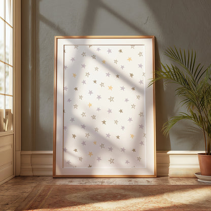Premium Poster of Cute Pastel Stars Pattern for Stylish Posters