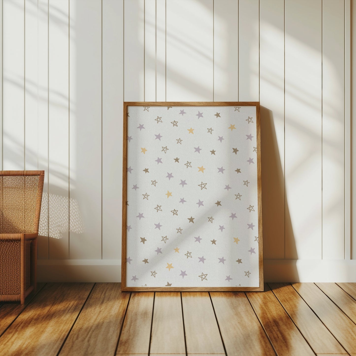 Premium Poster of Cute Pastel Stars Pattern for Stylish Posters