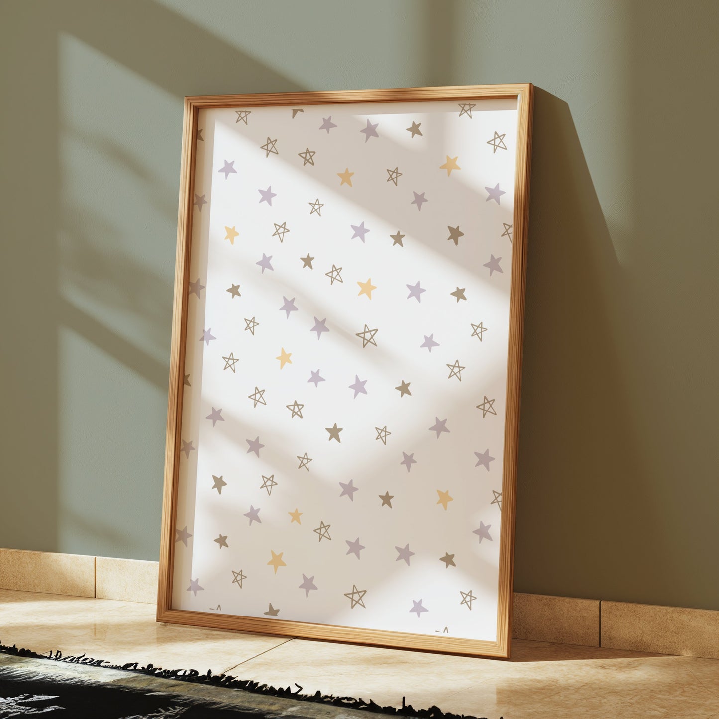 Premium Poster of Cute Pastel Stars Pattern for Stylish Posters