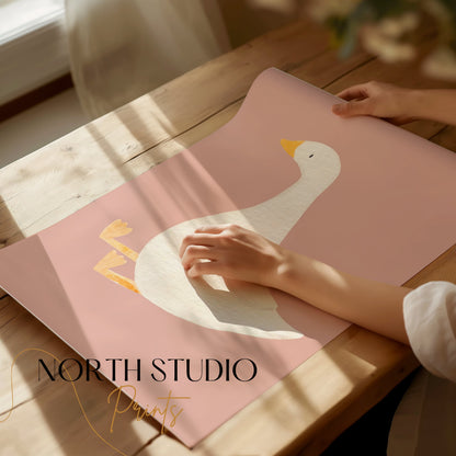 Premium Poster of Cute Sitting Duck Illustration for Kids Room Posters
