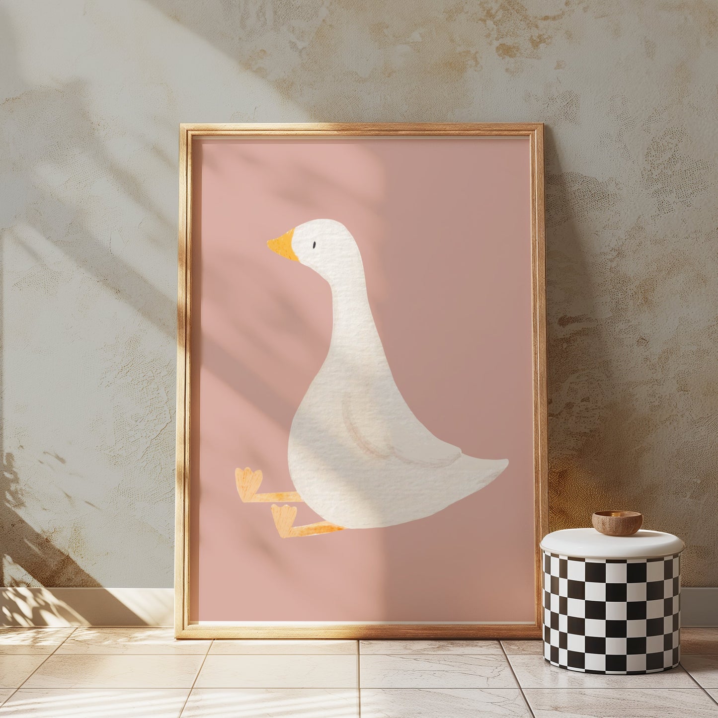 Premium Poster of Cute Sitting Duck Illustration for Kids Room Posters