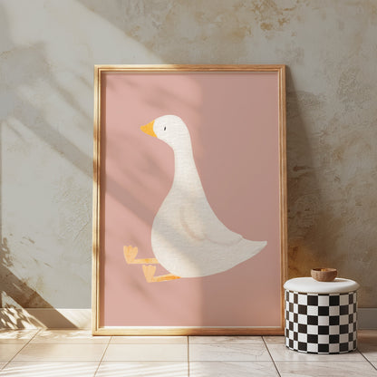 Premium Poster of Cute Sitting Duck Illustration for Kids Room Posters