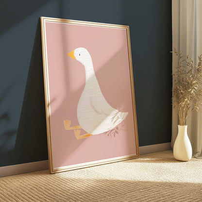 Premium Poster of Cute Sitting Duck Illustration for Kids Room Posters
