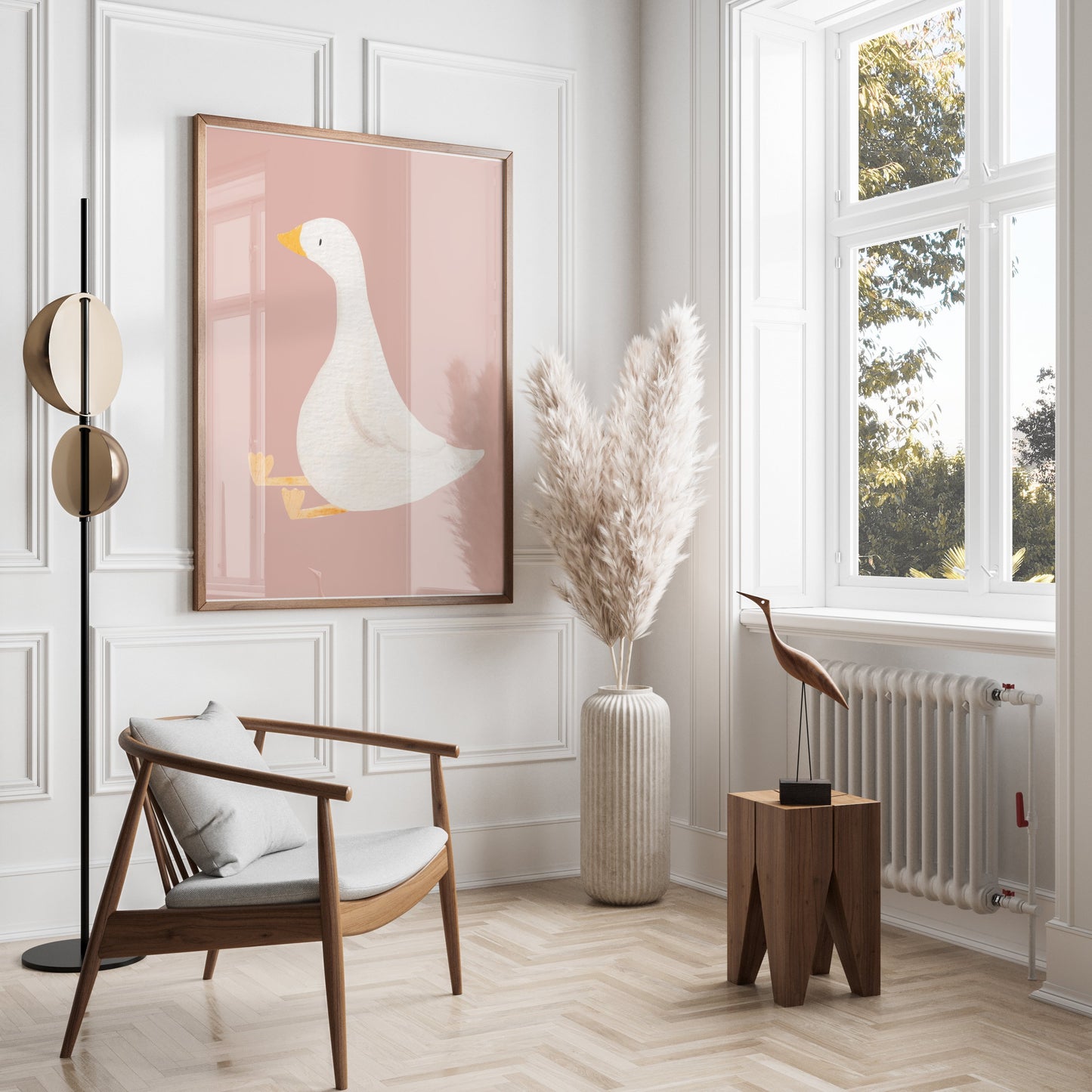Premium Poster of Cute Sitting Duck Illustration for Kids Room Posters
