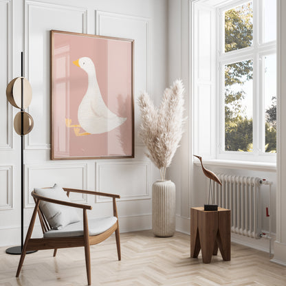 Premium Poster of Cute Sitting Duck Illustration for Kids Room Posters