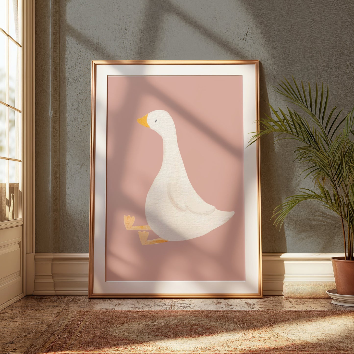 Premium Poster of Cute Sitting Duck Illustration for Kids Room Posters
