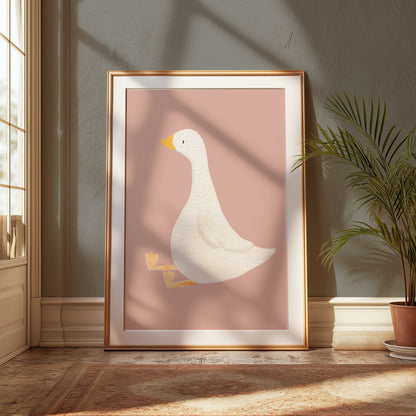 Premium Poster of Cute Sitting Duck Illustration for Kids Room Posters