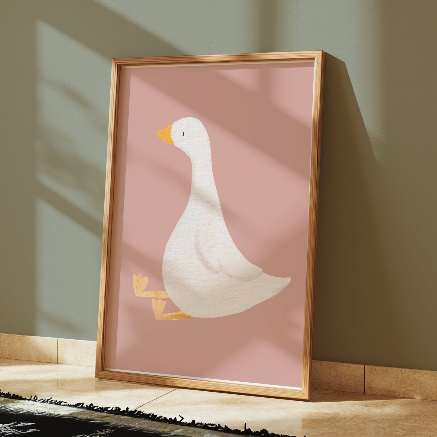 Premium Poster of Cute Sitting Duck Illustration for Kids Room Posters