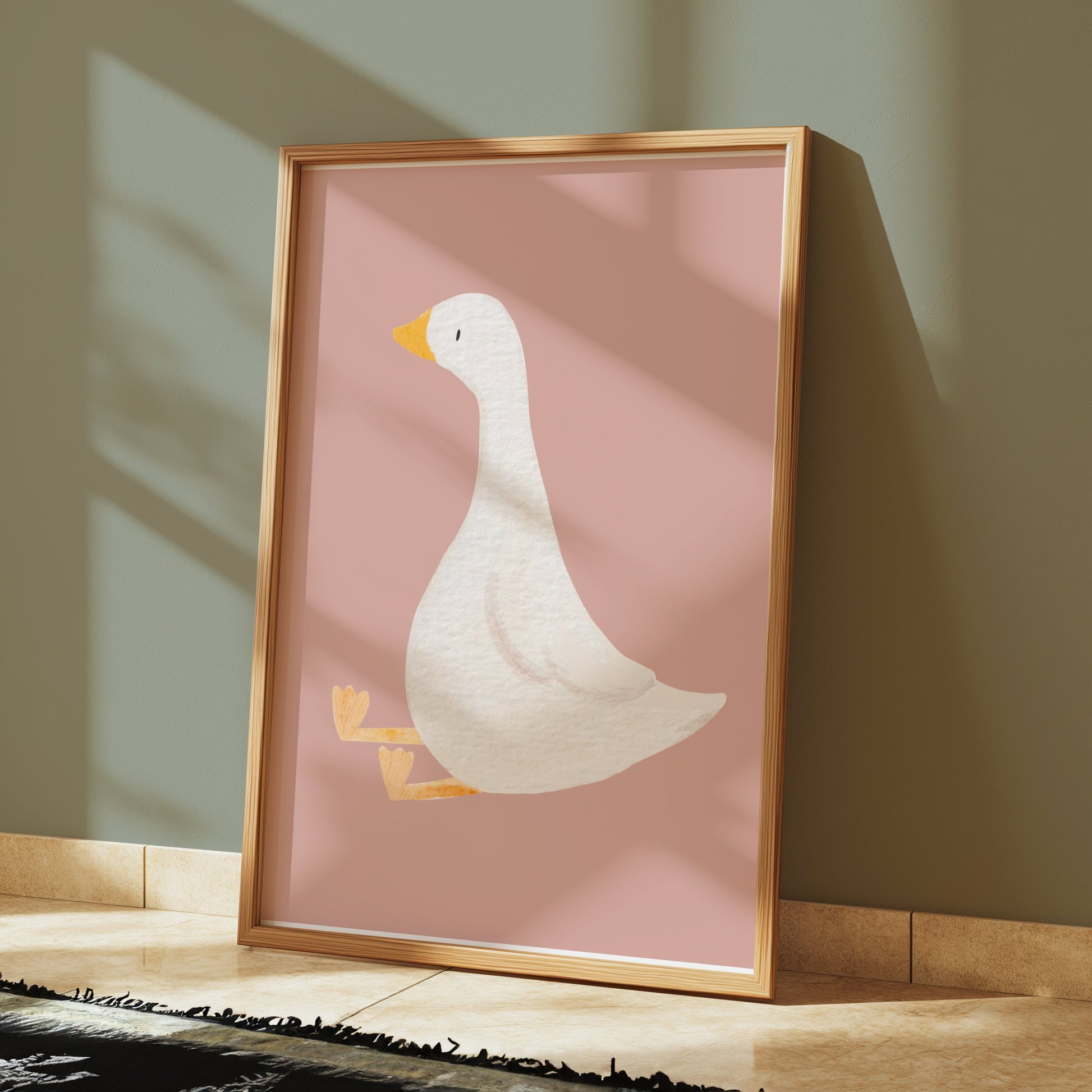 Premium Poster of Cute Sitting Duck Illustration for Kids Room Posters