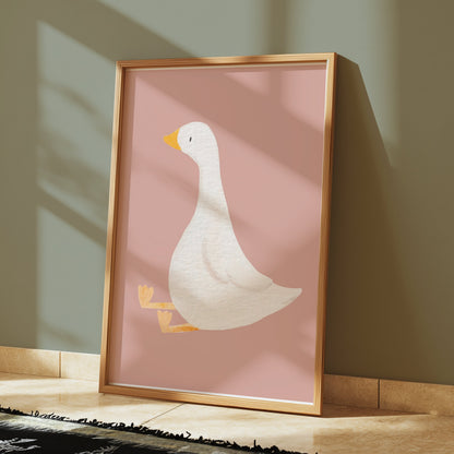 Premium Poster of Cute Sitting Duck Illustration for Kids Room Posters