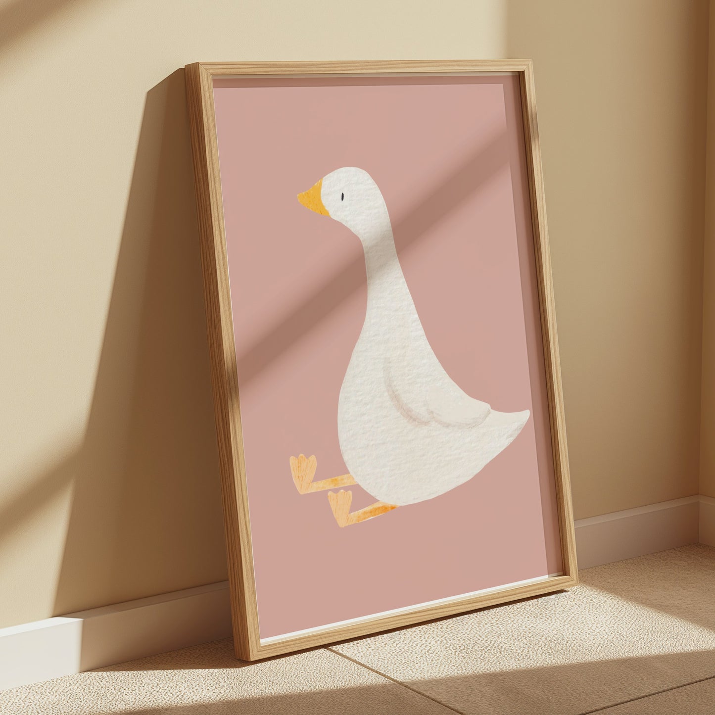 Premium Poster of Cute Sitting Duck Illustration for Kids Room Posters