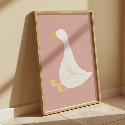 Premium Poster of Cute Sitting Duck Illustration for Kids Room Posters