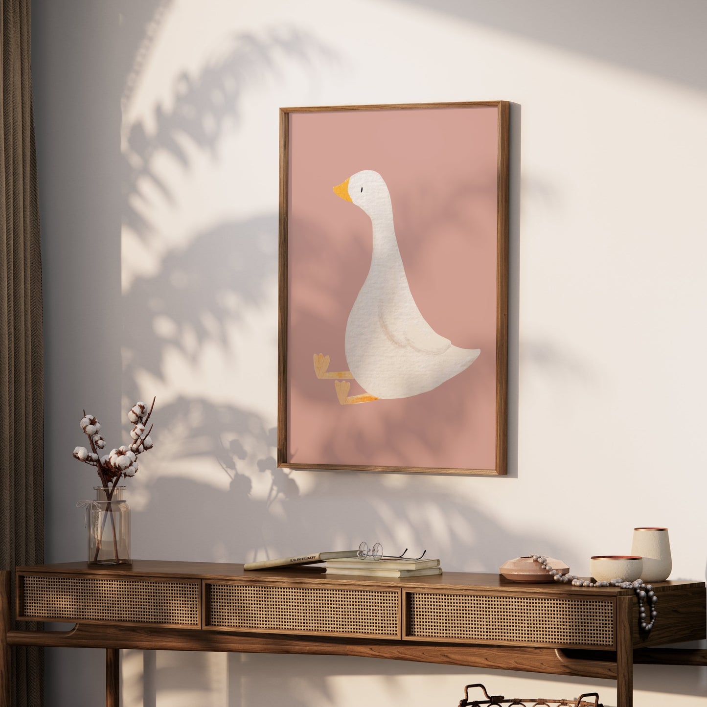 Premium Poster of Cute Sitting Duck Illustration for Kids Room Posters