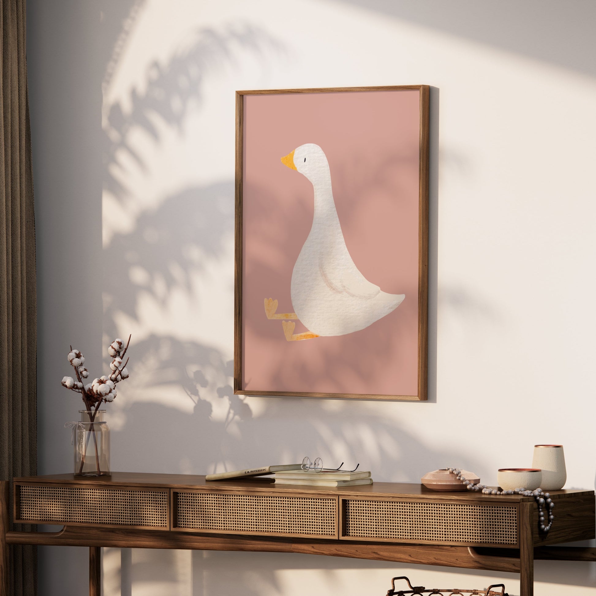 Premium Poster of Cute Sitting Duck Illustration for Kids Room Posters