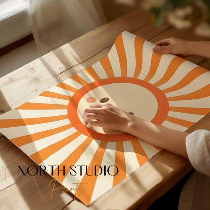 Premium Poster of Cute Smiling Sunburst Art Decor for Kids Posters