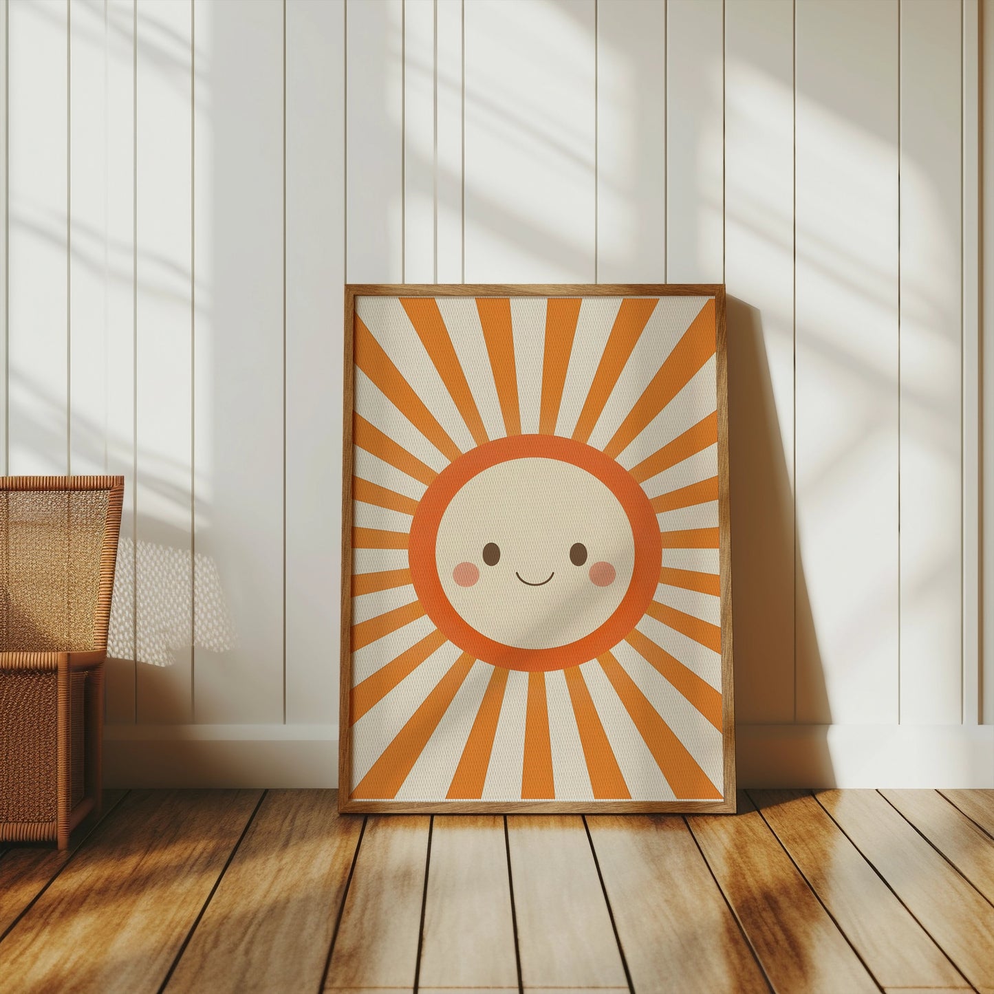Premium Poster of Cute Smiling Sunburst Art Decor for Kids Posters