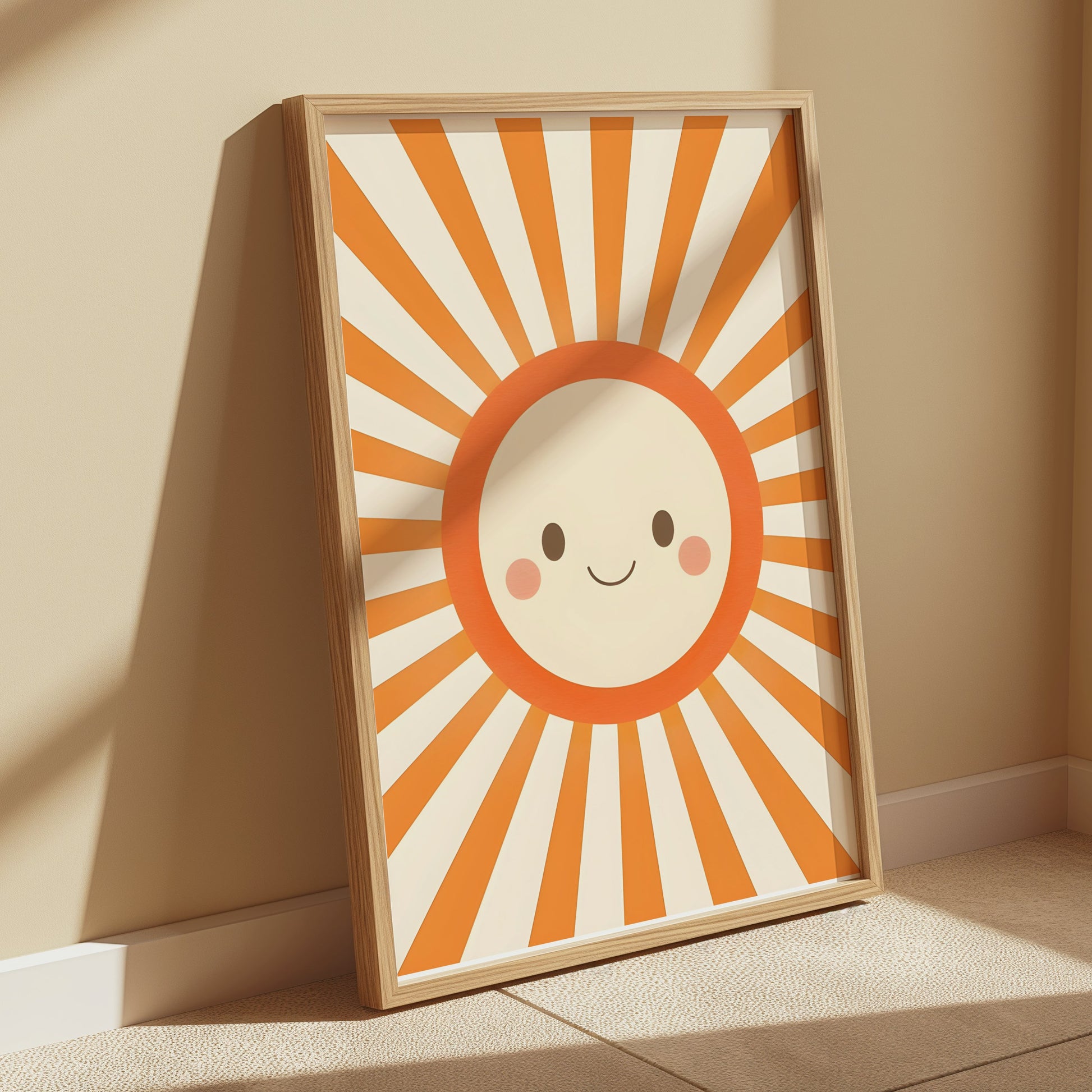 Premium Poster of Cute Smiling Sunburst Art Decor for Kids Posters
