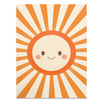 Premium Poster of Cute Smiling Sunburst Art Decor for Kids Posters