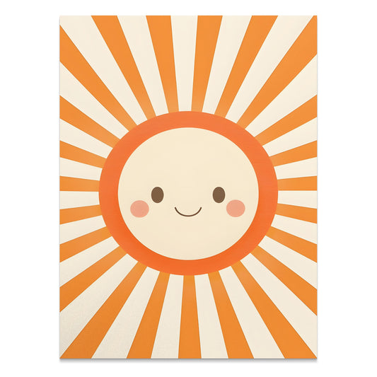 Premium Poster of Cute Smiling Sunburst Art Decor for Kids Posters