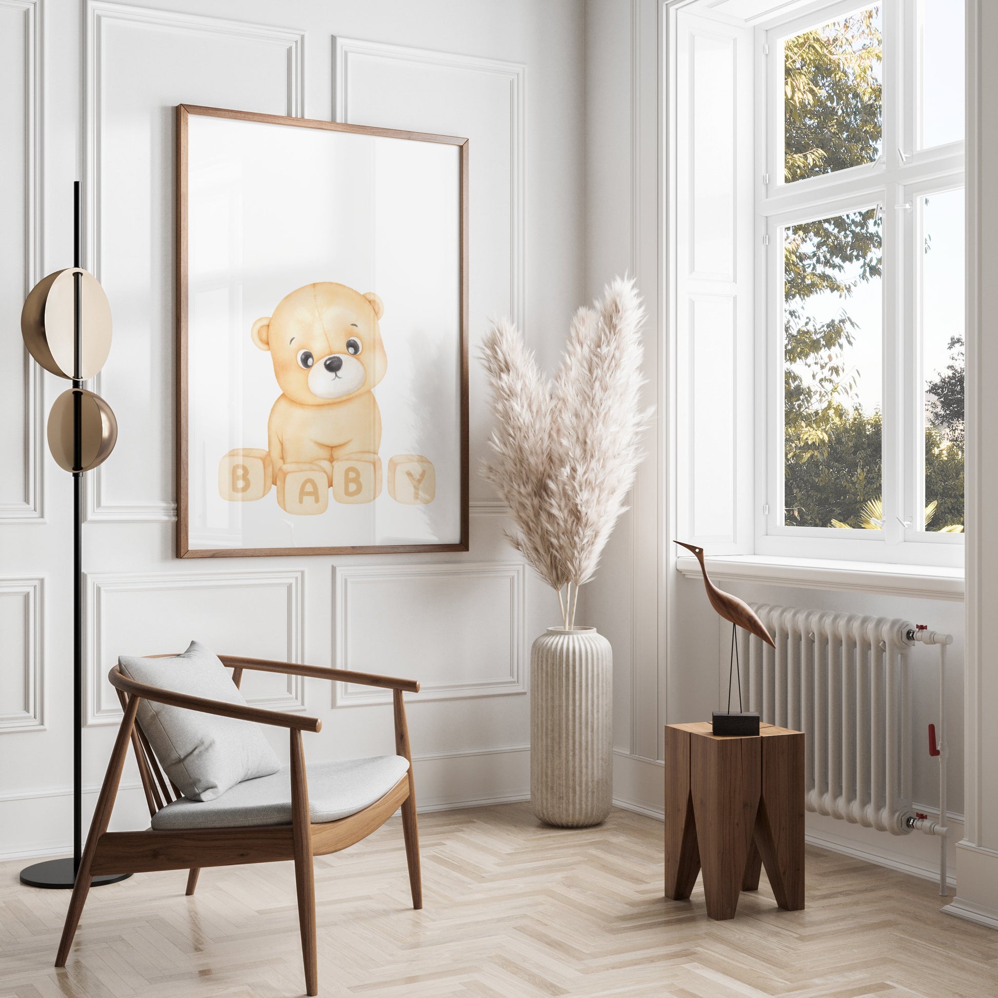 Premium Poster of Cute Teddy Bear Baby Blocks Design Posters
