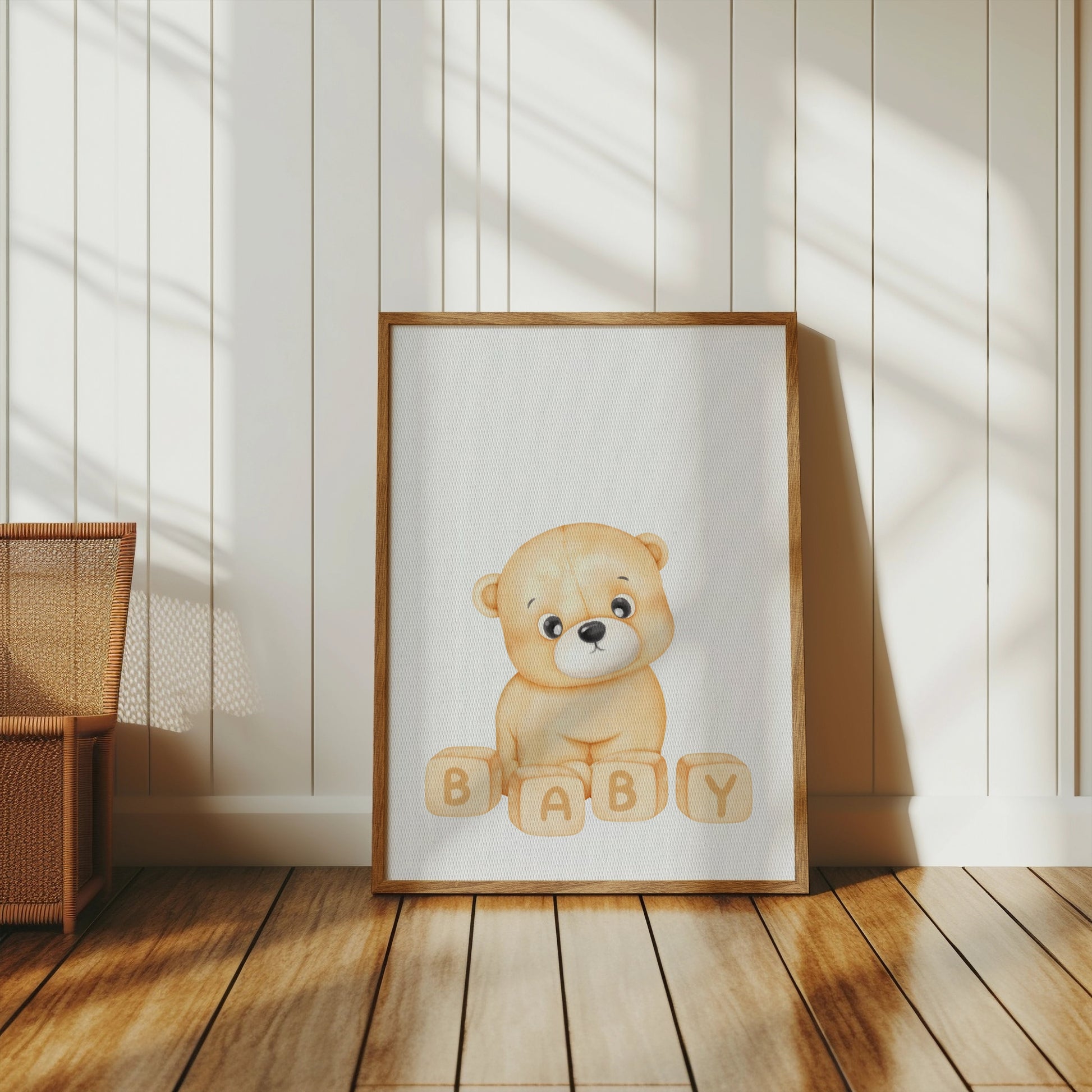 Premium Poster of Cute Teddy Bear Baby Blocks Design Posters