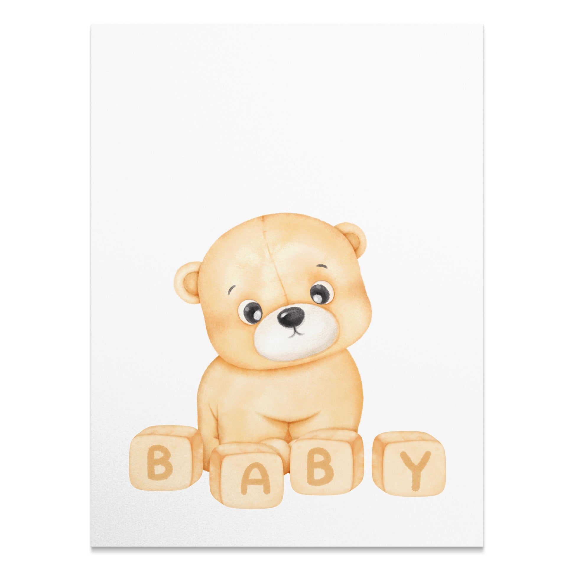 Premium Poster of Cute Teddy Bear Baby Blocks Design Posters