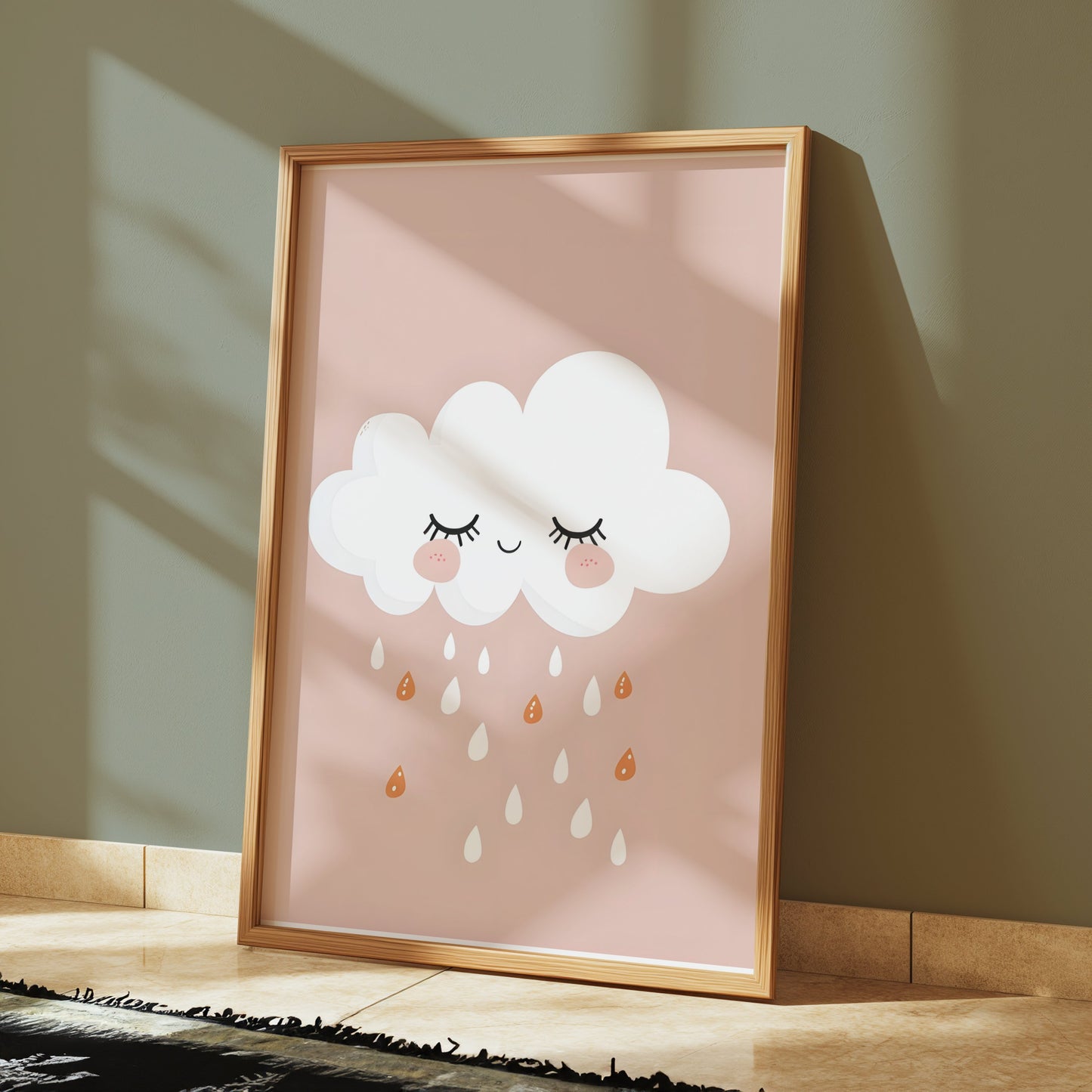 Premium Poster of Cute White Cloud with Raindrops Wall Art Posters