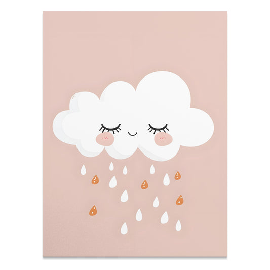 Premium Poster of Cute White Cloud with Raindrops Wall Art Posters