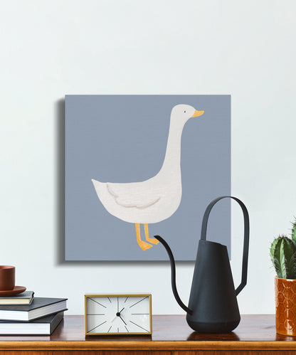 Premium Poster of Cute White Goose Illustration Nursery Wall Art Canvas Wraps