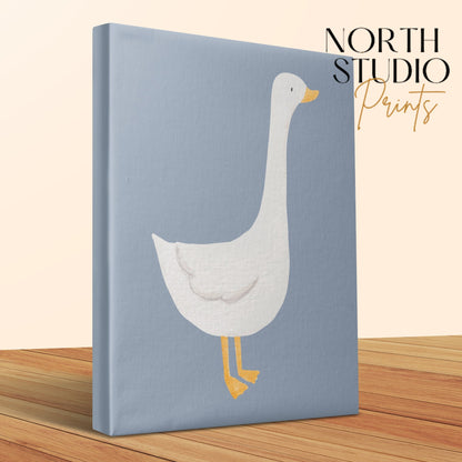 Premium Poster of Cute White Goose Illustration Nursery Wall Art Canvas Wraps