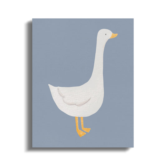 Premium Poster of Cute White Goose Illustration Nursery Wall Art Canvas Wraps