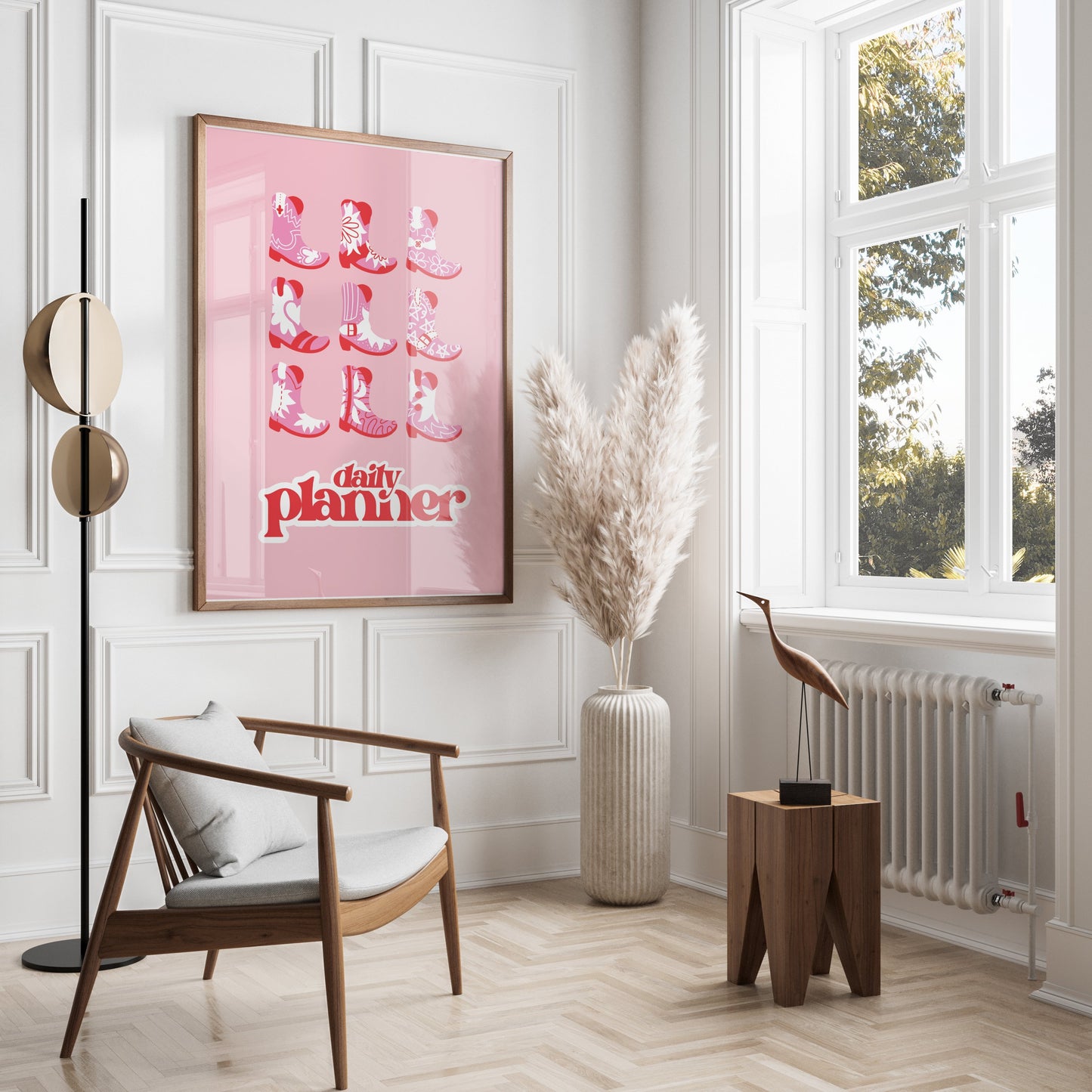 Premium Poster of Daily Planner with Pink Cowboy Boots Posters