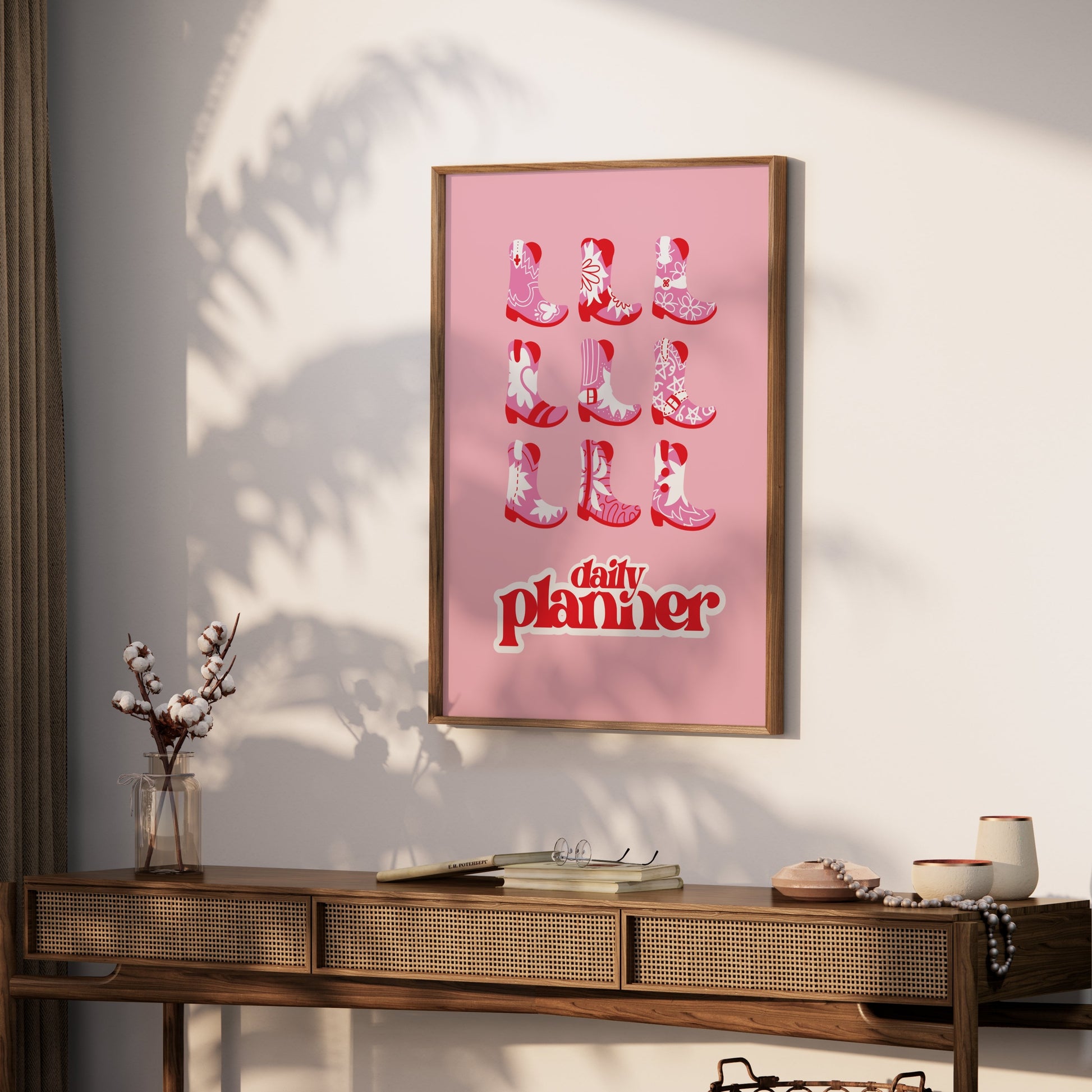 Premium Poster of Daily Planner with Pink Cowboy Boots Posters