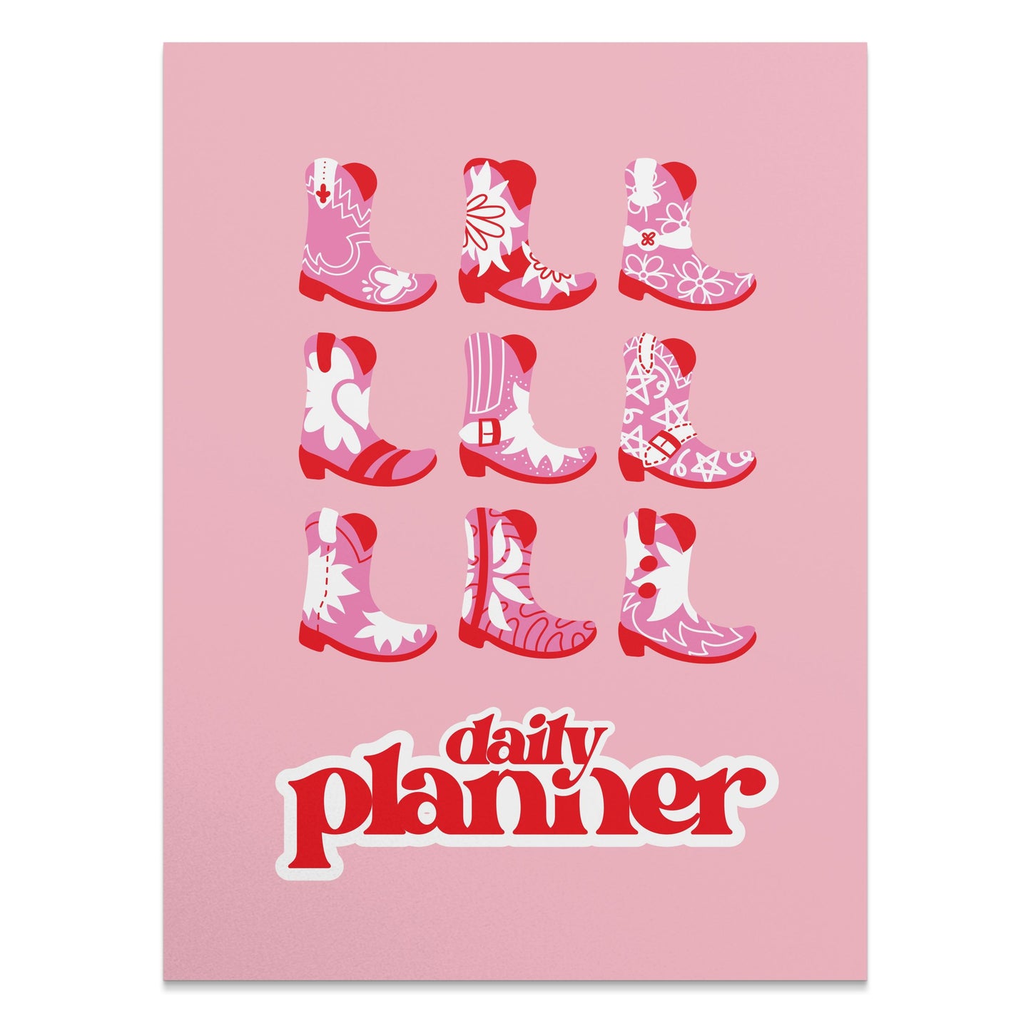 Premium Poster of Daily Planner with Pink Cowboy Boots Posters