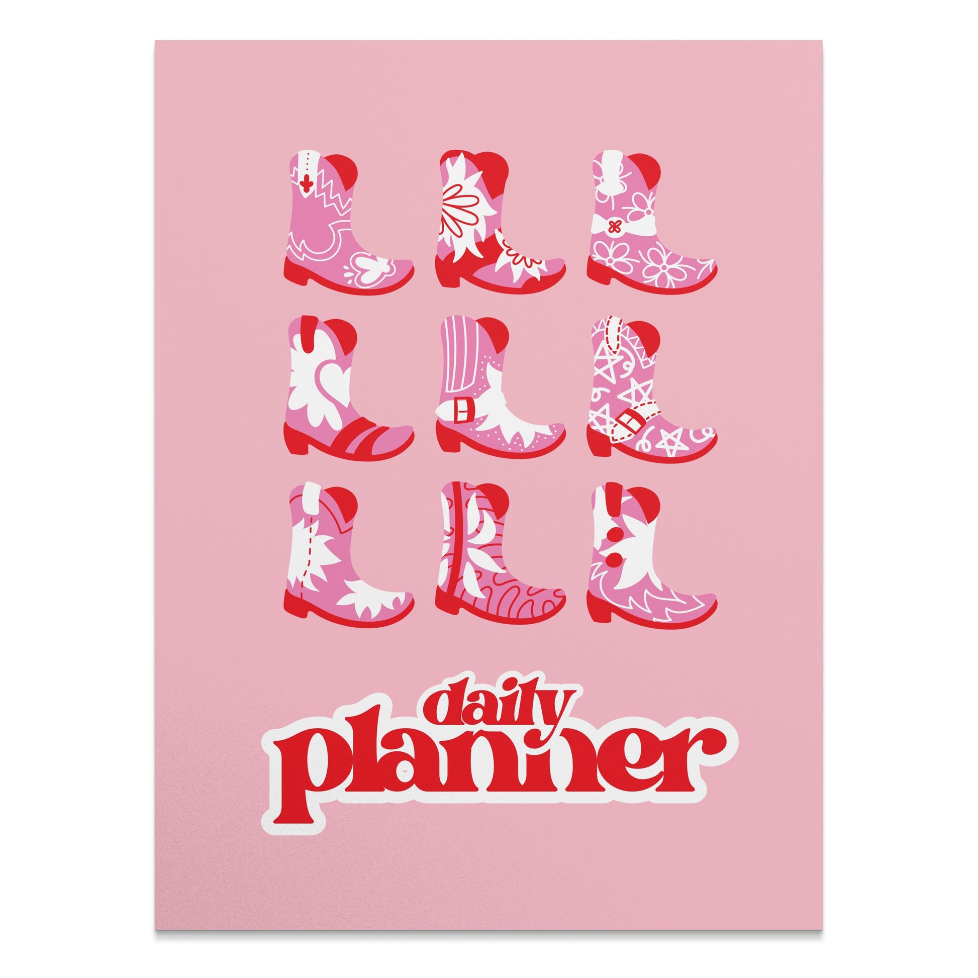 Premium Poster of Daily Planner with Pink Cowboy Boots Posters