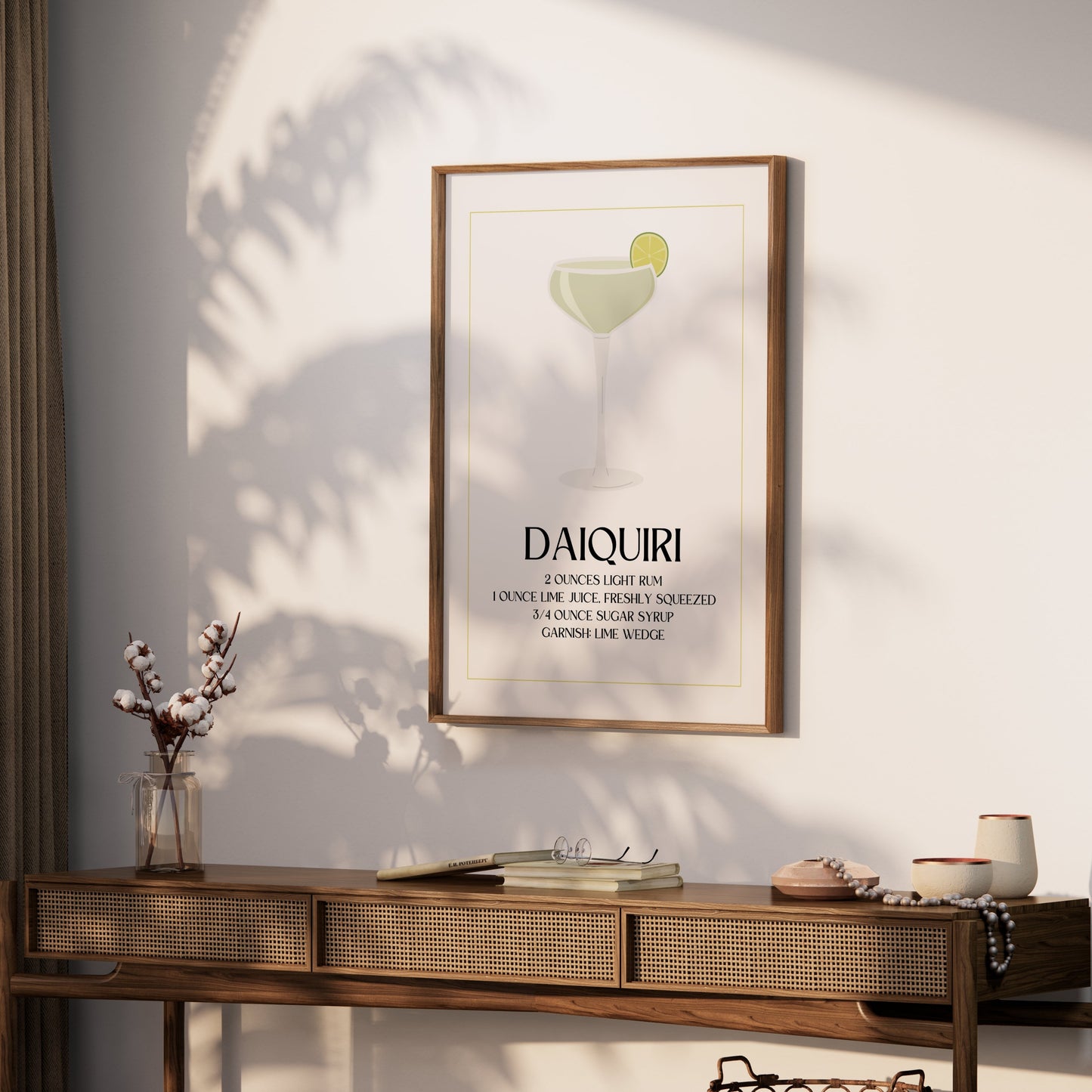 Premium Poster of Daiquiri Cocktail Recipe Art Print Beautiful Posters