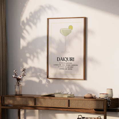Premium Poster of Daiquiri Recipe with Elegant Simple Design Posters