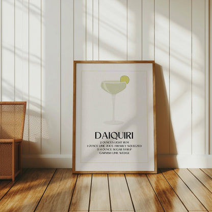 Premium Poster of Daiquiri Recipe with Elegant Simple Design Posters