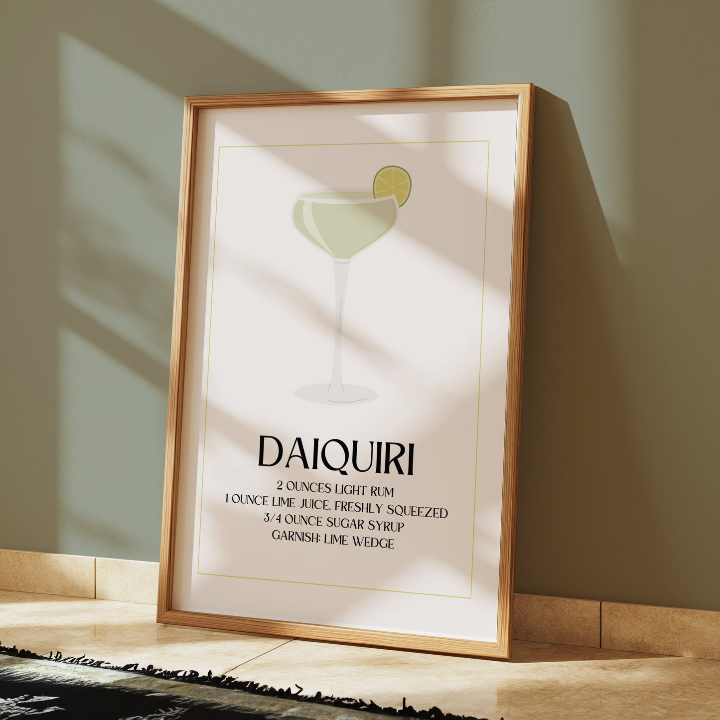 Premium Poster of Daiquiri Recipe with Elegant Simple Design Posters