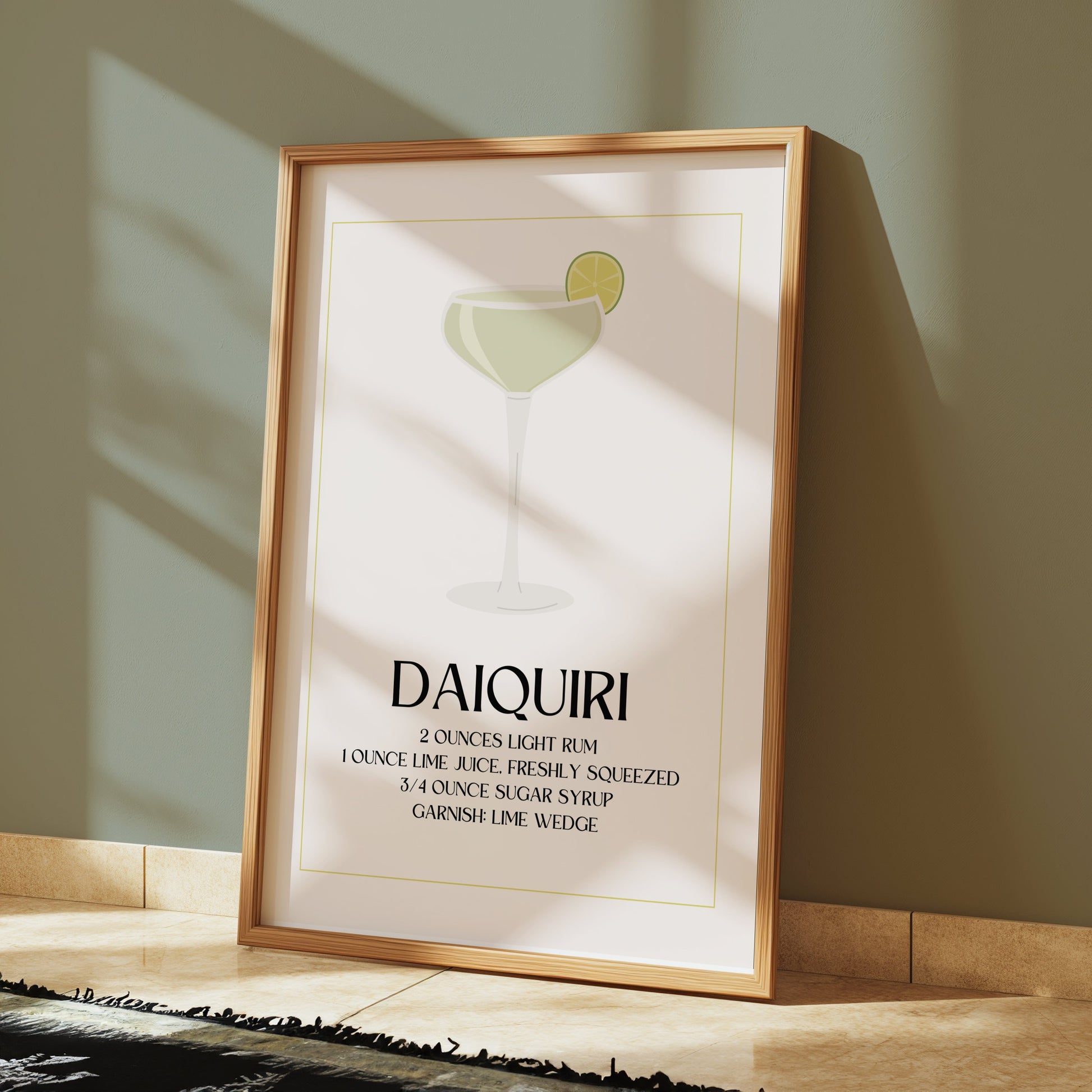 Premium Poster of Daiquiri Recipe with Elegant Simple Design Posters