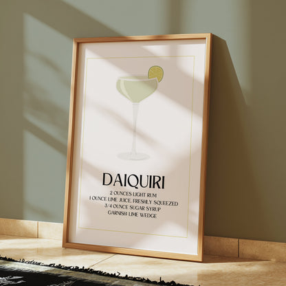 Premium Poster of Daiquiri Recipe with Elegant Simple Design Posters